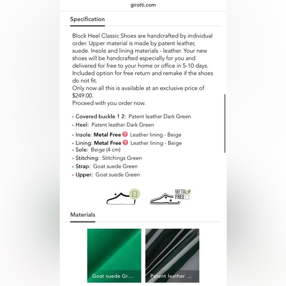 Girotti Green Heeled Mary Jane's - Picture 6 of 7